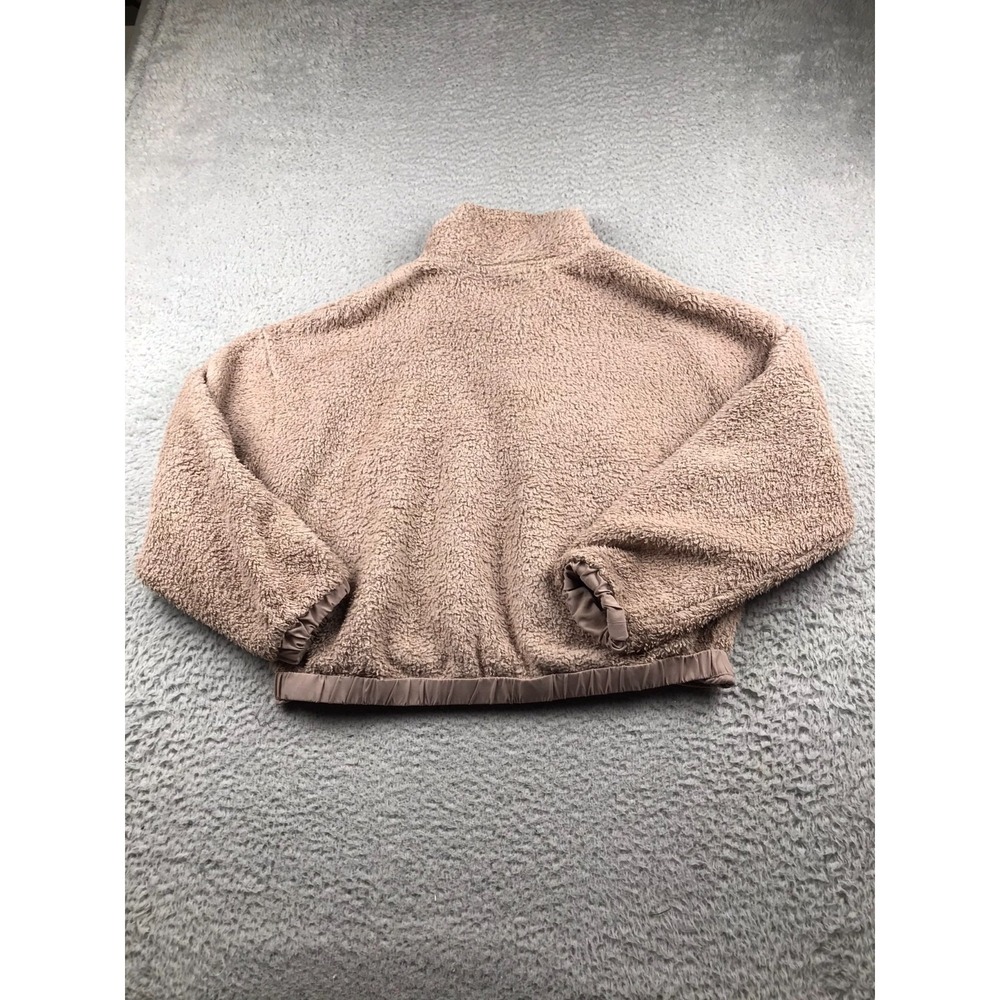 Vuori Cozy Sherpa Jacket Womens M Dusty Rose Fleece Full Zip Snap Up *Flaw - Picture 8 of 13
